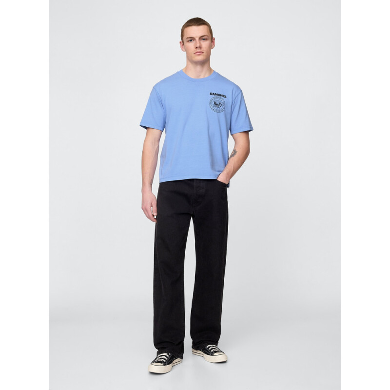 3PL APR - RAMONES CROP SHIRTING BLUE