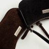 Cartera al hombro Mia en cuero gamuza Marron