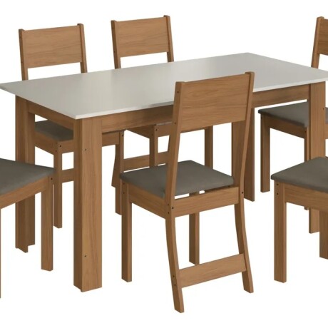 JUEGO DE COMEDOR MESA Y 6 SILLAS CON ASIENTO TAPIZADO JUEGO DE COMEDOR MESA Y 6 SILLAS CON ASIENTO TAPIZADO