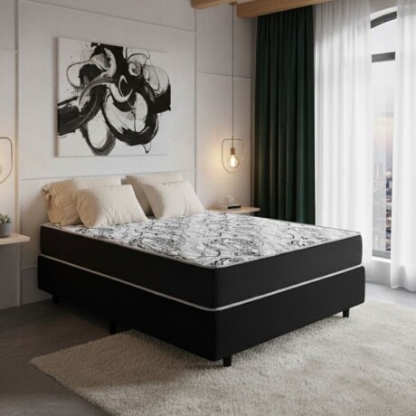 SOMMIER 2 PLAZAS BASE CAMA COLCHÓN REVERSIBLE ANTIÁCAROS SOMMIER 2 PLAZAS BASE CAMA COLCHÓN REVERSIBLE ANTIÁCAROS