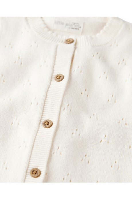 Monito de algodón orgánico calado, crema Sin color