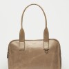 Bolso Capri en cuero arrugado Taupe