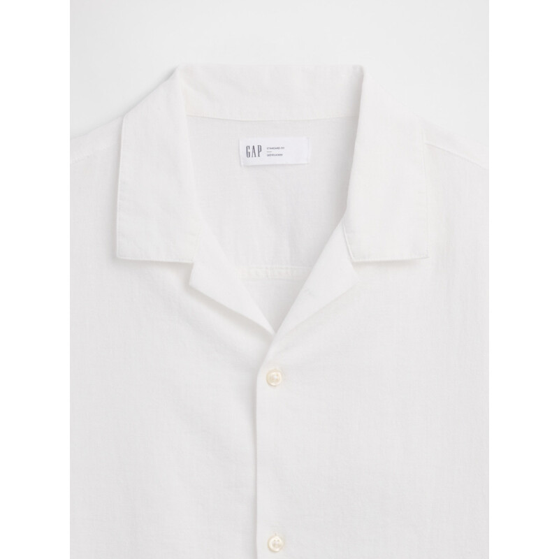 V-SS STANDARD LINEN COTTON RESORT COLLAR NEW OFF WHITE