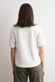 Remera manga raglan con vainillas blanco