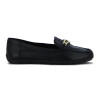 Comfortflex Zapato Mocarin Cuero C/ Hebilla De Dama Negro