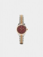 Reloj Con Pulsera De Acero Inoxidable bicolor