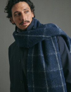 700895 BUFANDA HARRINGTON LABEL Azul Oscuro