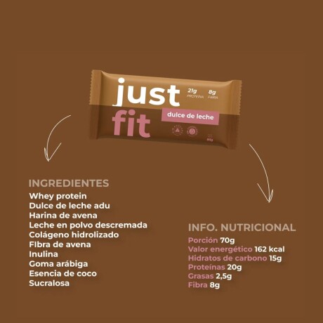 Barritas Premium 20g Proteína + Colágeno JustFit Dulce de leche