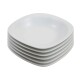 Set x6 Plato hondo semi cuadrado 23cm Opalina BLANCO