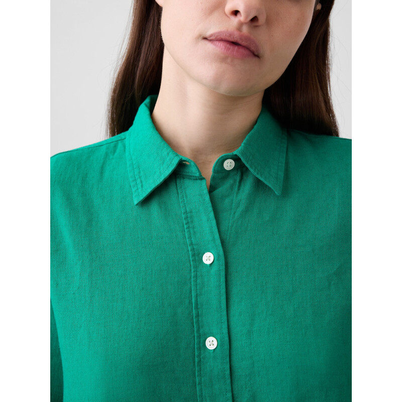V-LINEN EASY SHIRT DELUXE GREEN