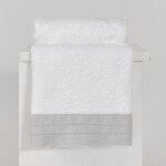 Toalla Finezza Lino Blanco con Gris Cuerpo