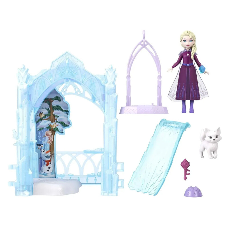 Muñeca pequeña de Elsa y escondite de animales helados Frozen Muñeca pequeña de Elsa y escondite de animales helados Frozen
