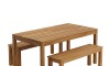 Juego de Patio en Madera de Teca Mesa 160 cm con 2 Bancos Juego de Patio en Madera de Teca Mesa 160 cm con 2 Bancos