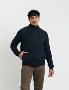 470981 CARDIGAN HARRINGTON LABEL Azul Oscuro