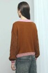 Cardigan con piping tostado