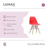 Silla De Comedor Eames Pack 4 Unidades Varios Colores Lumax Roja