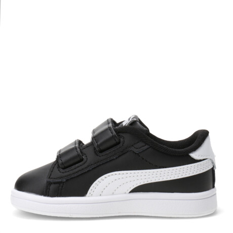 Championes Infantiles Puma Smash 3.0 Leather V Negro - Blanco