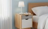 Mesa de Luz 1 puerta 1 cajón - Línea Nórdica Roble/Gris Claro/Blanco