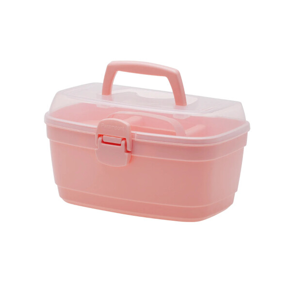 CAJA PLASTICA MULTIUSO CON BANDEJA P 23X15X13 CM. MULTICOLOR