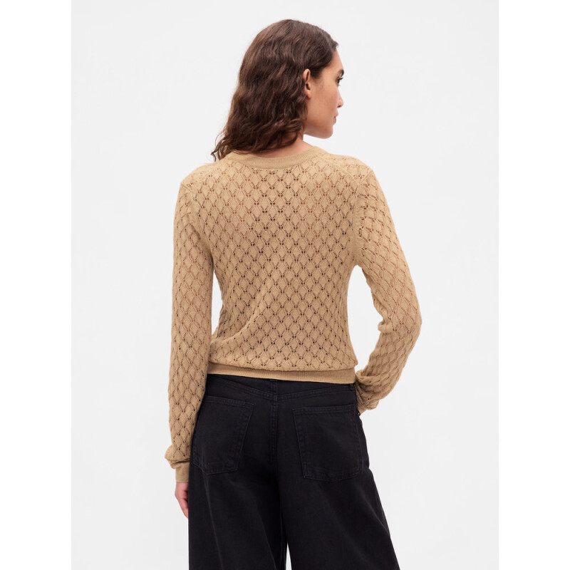 LS BROOKLYN POINTELLE TOP CAMEL HAIR