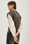 Chaleco Animal Leopard Gris Oscuro