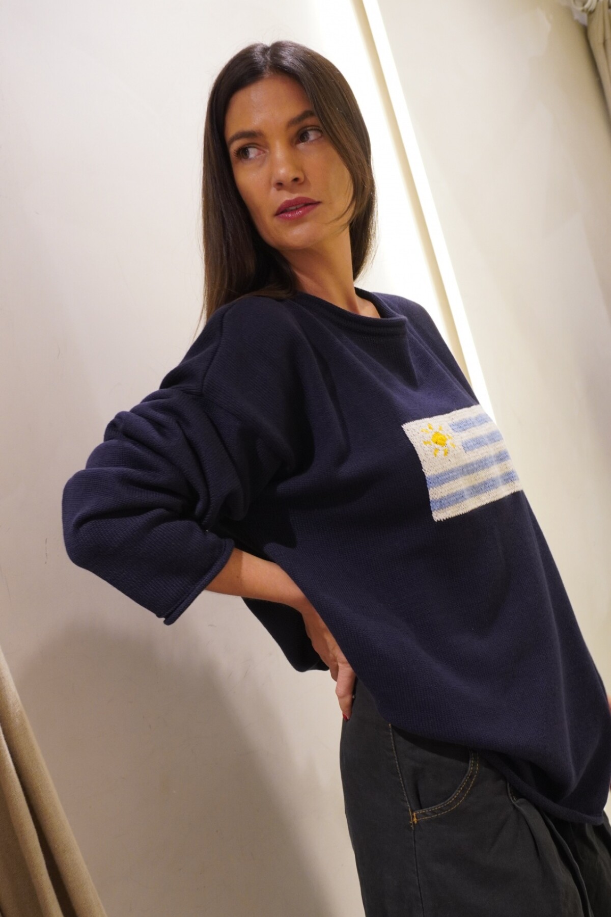 Sweater Flag Uruguay Azul Marino