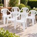 Combo Sillas Jardin Plastico Reforzado c/apoyabrazos Mor x 6 Combo Sillas Jardin Plastico Reforzado c/apoyabrazos Mor x 6