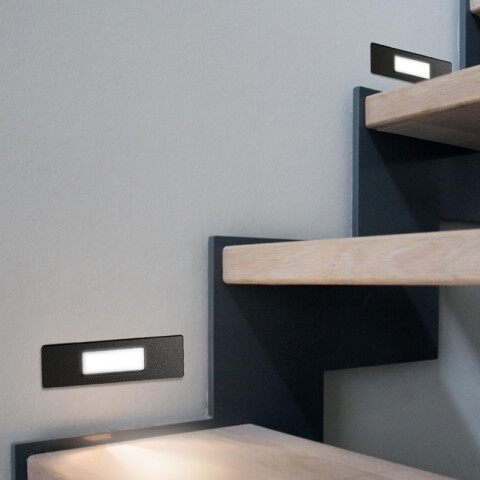 Luminaria de embutir rectangular gris 4W cálida IP55 FL0922