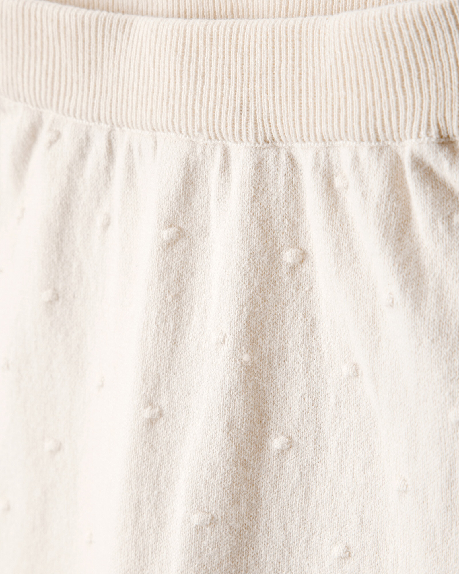 Set dos piezas de algodón, pantalón y buzo, marfil Sin color