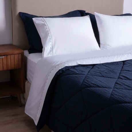 JUEGO DE SABANAS SUPER KING ALGODON BLANCO EMBRO 200H