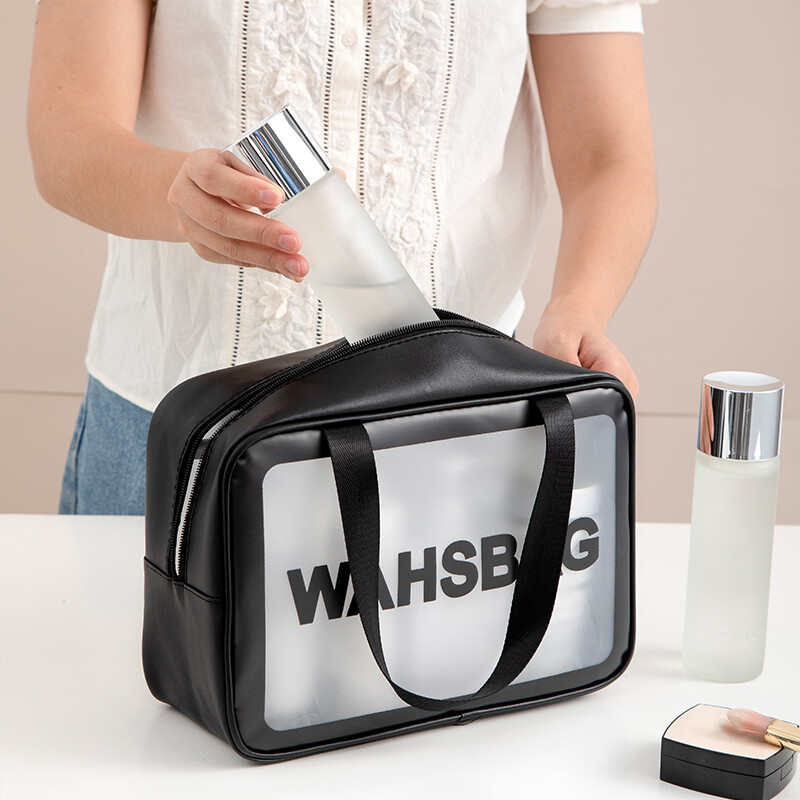 Set de Neceser de Viaje Transparentes Impermeables Washbag Negro