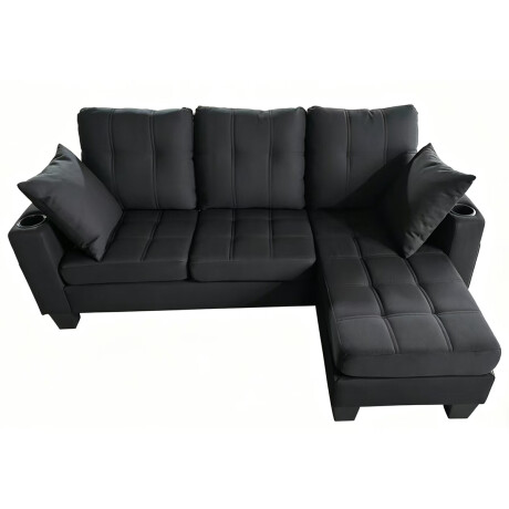 SOFÁ SILLÓN CON CHAISE negro