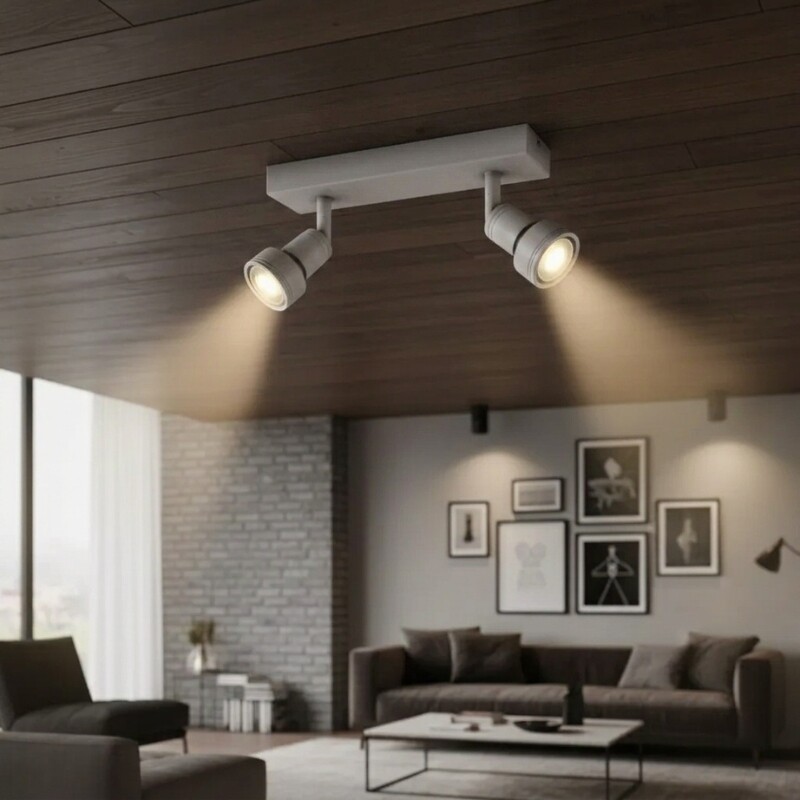 AAS Lámpara Niza Doble Orientable Blanca