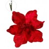 Flor Navideña con Glitter Rojo