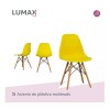 Silla De Comedor Eames Pack 4 Unidades Varios Colores Lumax Amarillo