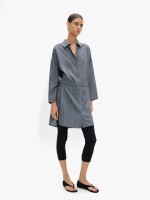 Vestido Camisero A Rayas gris