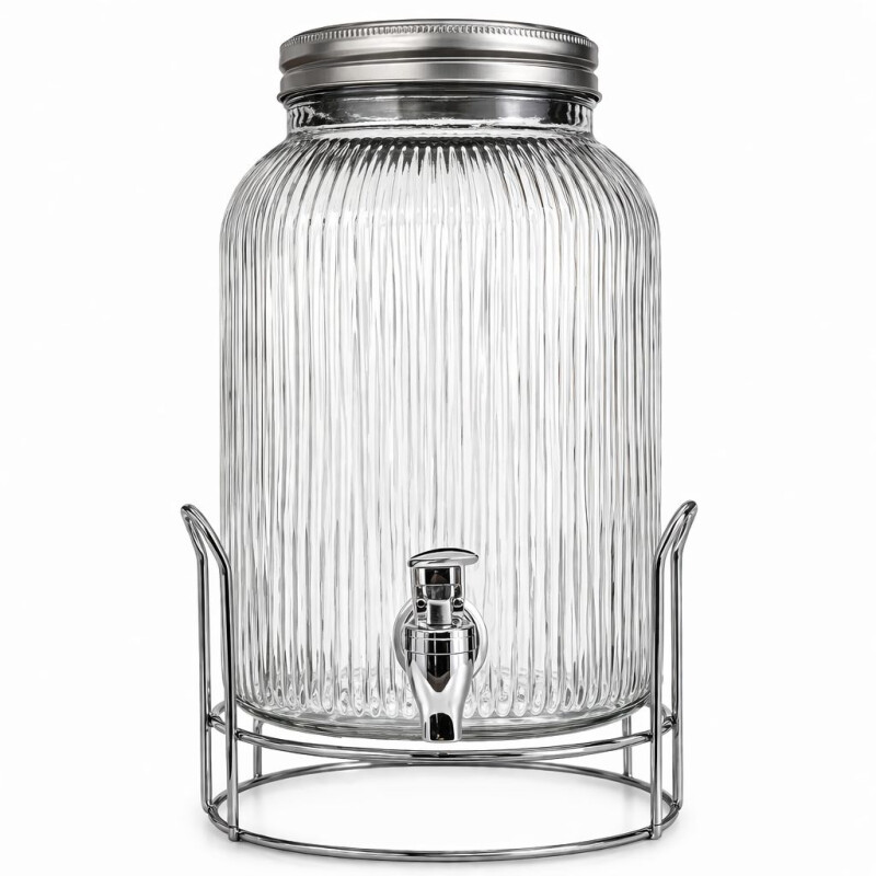 Dispensador de Bebidas de Vidrio con Canilla y Soporte Metálico 5L Dispensador de Bebidas de Vidrio con Canilla y Soporte Metálico 5L