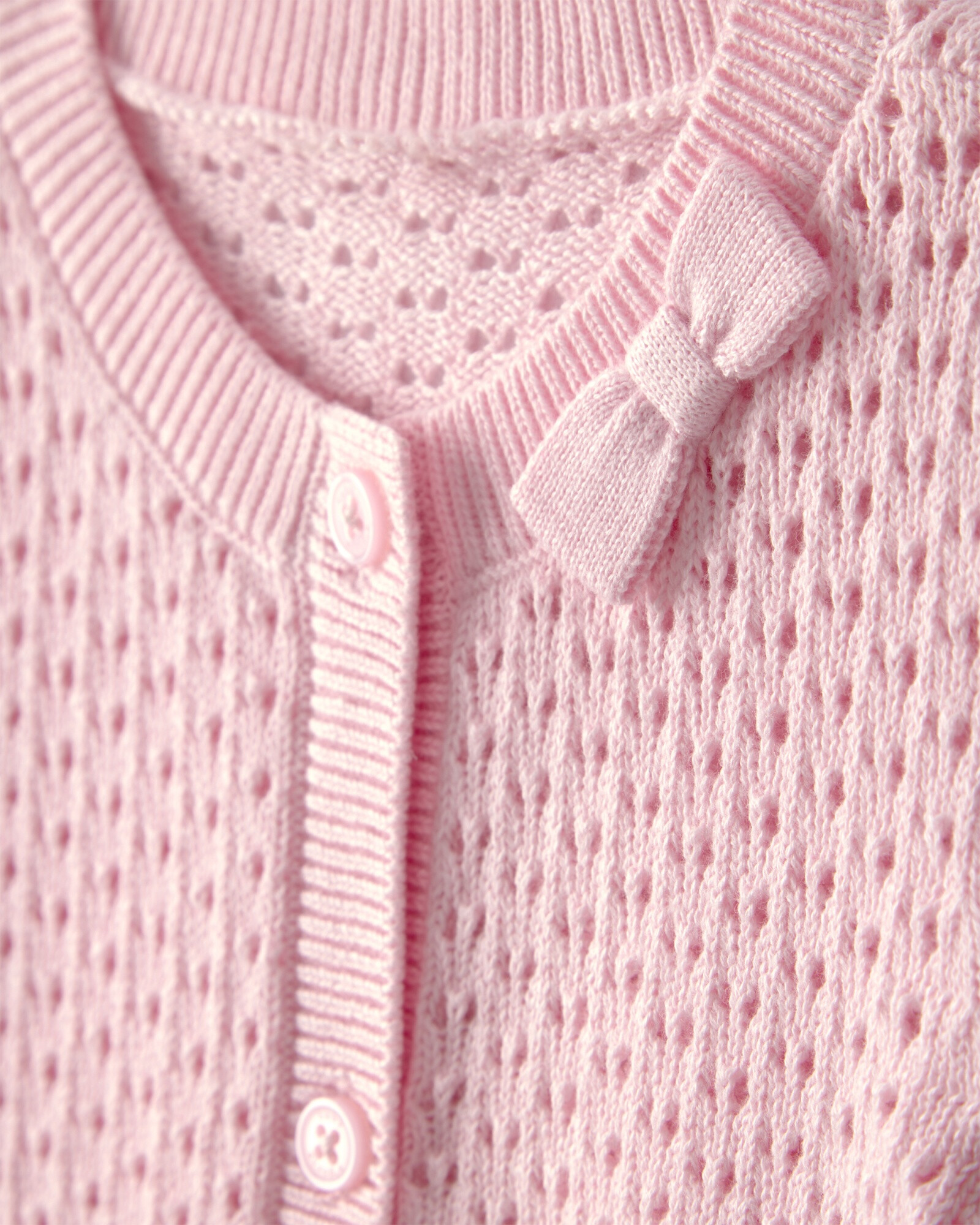 Saco de punto, calado, rosado Sin color