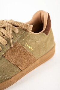 Zapatilla Gamuza Combinada Pistacho