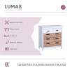 Cómoda Lumax 5 cajones madera y blanco Cómoda Lumax 5 cajones madera y blanco