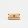 Mini bag Bloom en cuero charol arrugado Camel Niquel