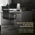 Silla Oficina Escritorio Patas Fijas Respaldo Anatómico Color Negro Plateado