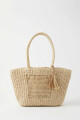 Bolso tejido beige