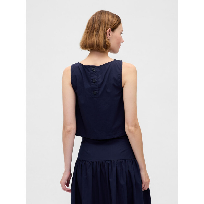 SL SHELL TANK - POPLIN NAVY UNIFORM