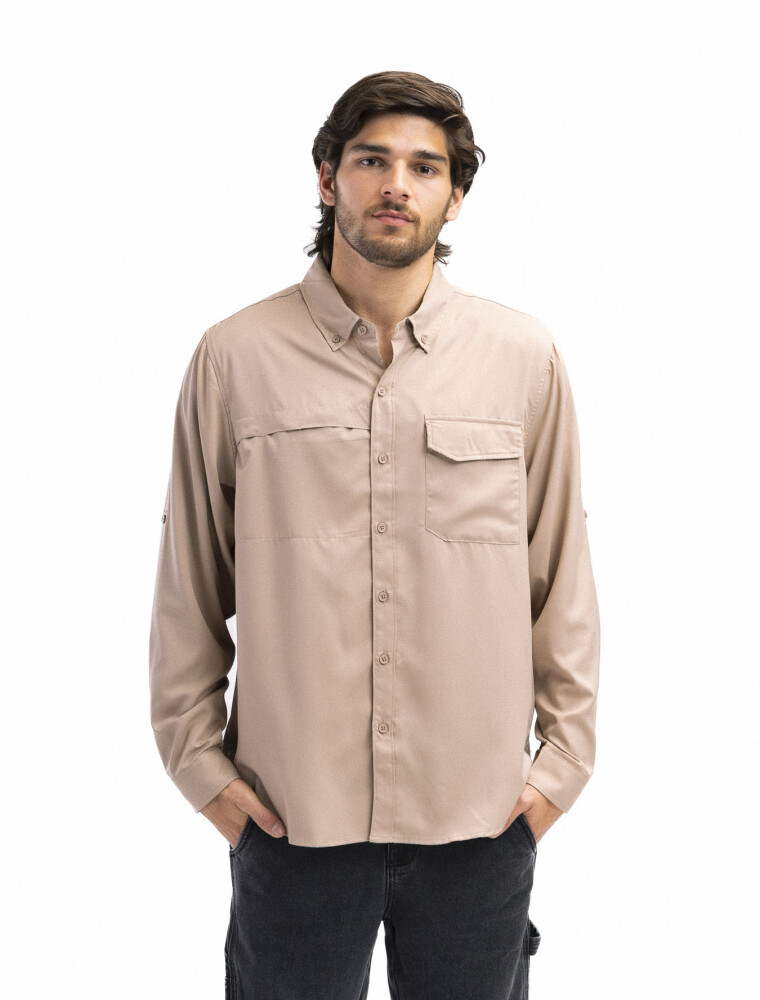 Camisa Manga Larga Creta Beige