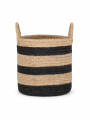 CANASTO DE YUTE A RAYAS MULTICOLOR