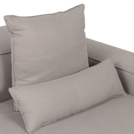 SOFÁ KAI 1 CUERPO TELA GRIS MODULAR CHAISE CON BRAZO IZQUIERDO