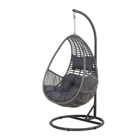 HAMACA COLGANTE RATTAN-SINTETICO-Y-ACERO GRIS NIZA
