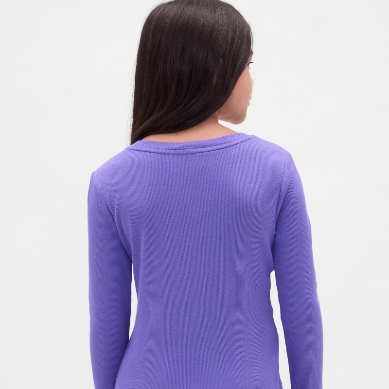FRCH LS RIBBED TEE BLUE IRIS 2
