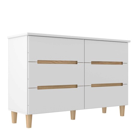 COMODA 6 CAJONES MDF BLANCO LOGAN